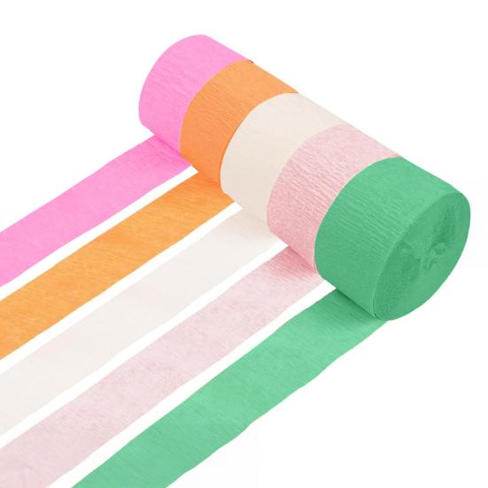 5 рулонов крепированной бумаги, радужные разноцветные стримеры, праздничные сувениры на дни рождения, свадьбы, украшение для детского праздника
