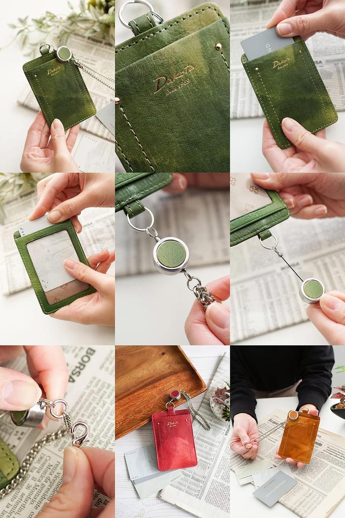 Чехол для пропуска с катушкой из натуральной кожи синего цвета [Dakota] женский DA-30685-65