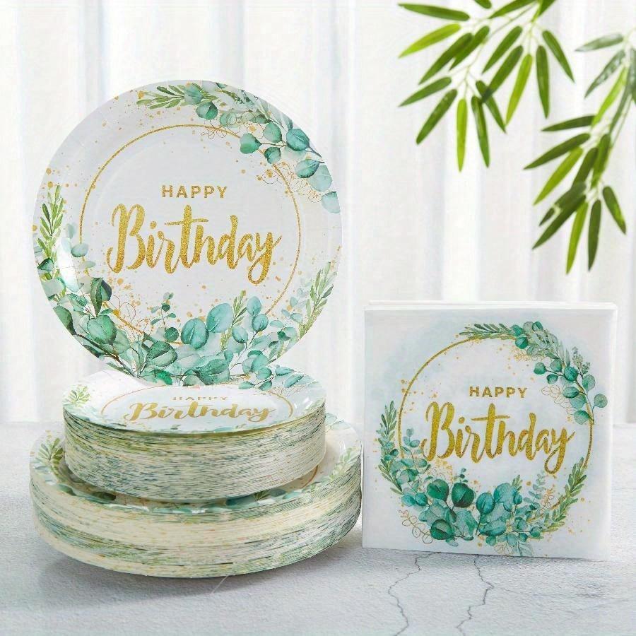 Бумажные тарелки с цветочным и клубничным узором, товары для вечеринок, одноразовые тарелки на 24 гостя, для украшения вечеринки, дня рождения, для подарков