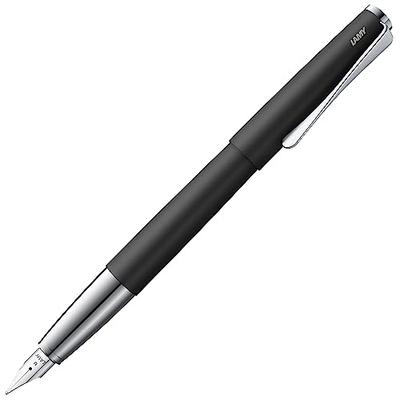 Перьевая ручка LAMY Studio Black - Элегантный металлический корпус - Стальное перо (Частично платинированный) - Размер пера EF - Включает синий картридж LAMY T10