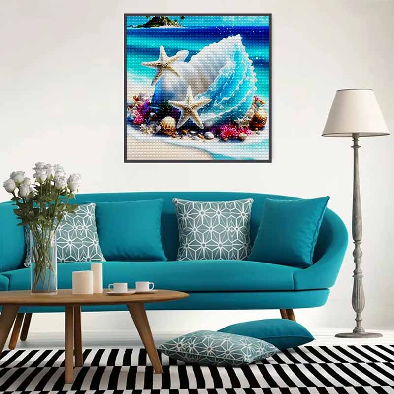 New Arrival 5D DIY Full Circle Diamond Painting "Conch" Embroidery Cross Stitch Home Decor Gift
