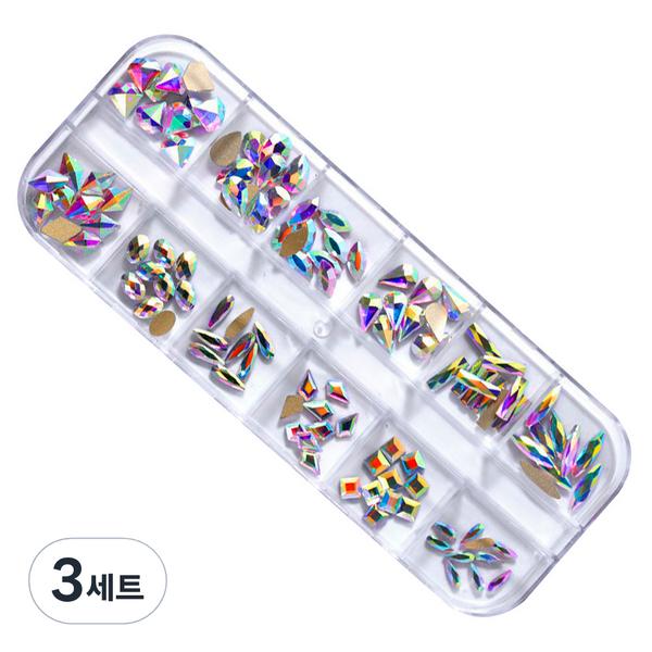 May Brown Self AB Nail Stone Parts, Opal, 3 Sets