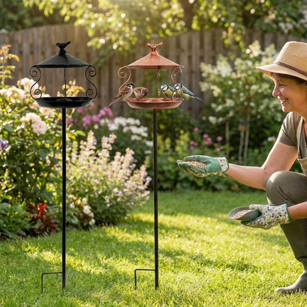 Large Capacity Standing Bird Feeder Weatherproof Hummingbird Feeder Wild Feeding Station Patio
