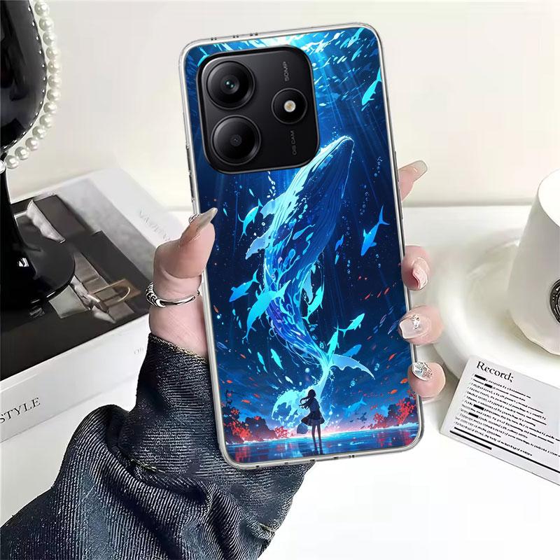 Горбатый кит Морской гигант Мягкий чехол для телефона Для Xiaomi Redmi Note 15 14 14S 13 12 Pro Plus 12S 11 11S 11E 10 10S 11T 5G Fundas Coqu