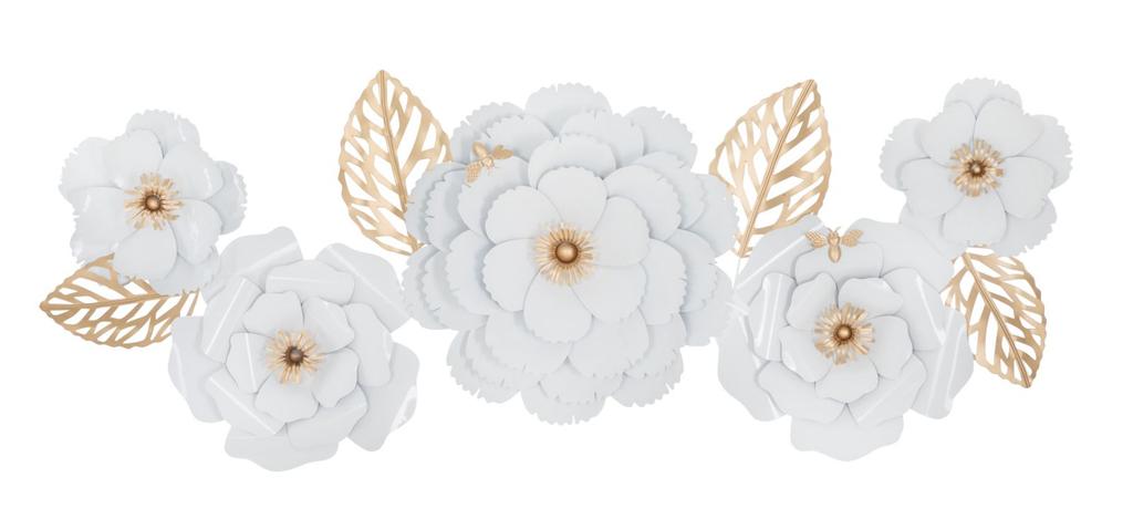 Iron Wall Panel White Decor 158X9X60