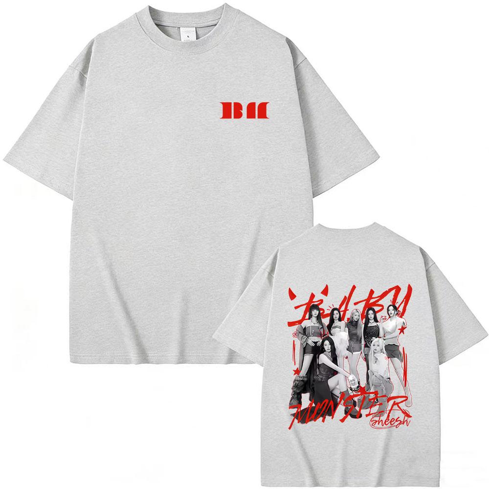 Kpop Band Babymonster Hello Monsters Tour 2026 T Shirt Fans Gift Unisex Women Korean Fashion Oversized T Shirts Pure Cotton Tshirt