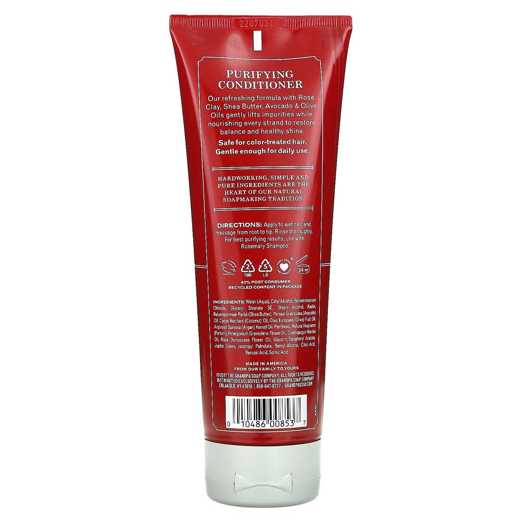 The Grandpa Soap Co. Rose Clay Conditioner, Purify, 237 Ml (8 Fl Oz)