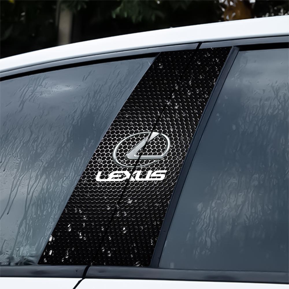 2pcs PVC Car Door Center Pillar Column Film Sticker Decor Auto Exterior Accessories For Lexus CT200h ES250 ES300h NX300h RX350