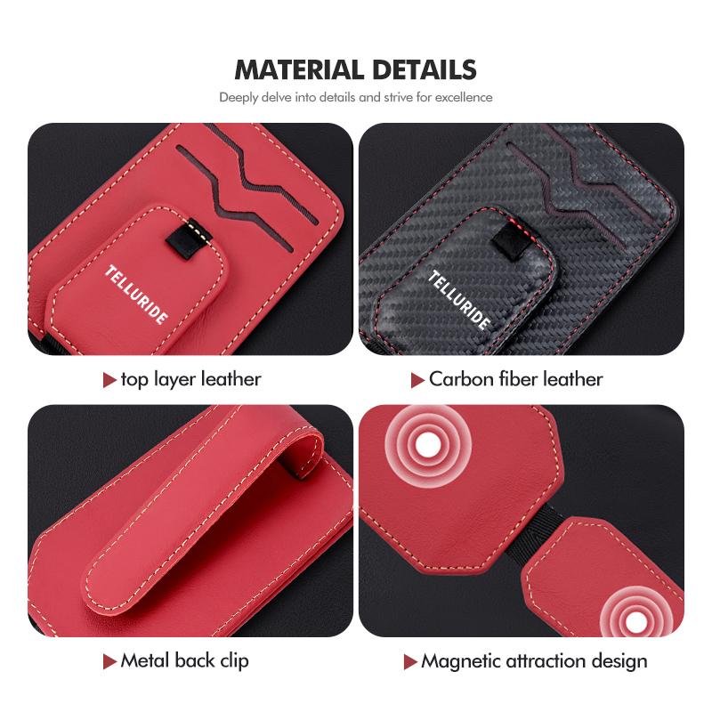 AANO1 Car Multifunction Leather Sunglasses Holder Portable Ticket Card Clip For KIA Venga Sedona Forte Stonic Picanto Sorento Stinger