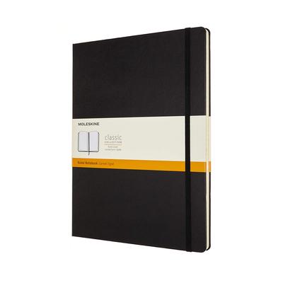 Классический блокнот Moleskine, Твердая обложка, Размер XXL, В горизонтальную линию, Черный, QP100