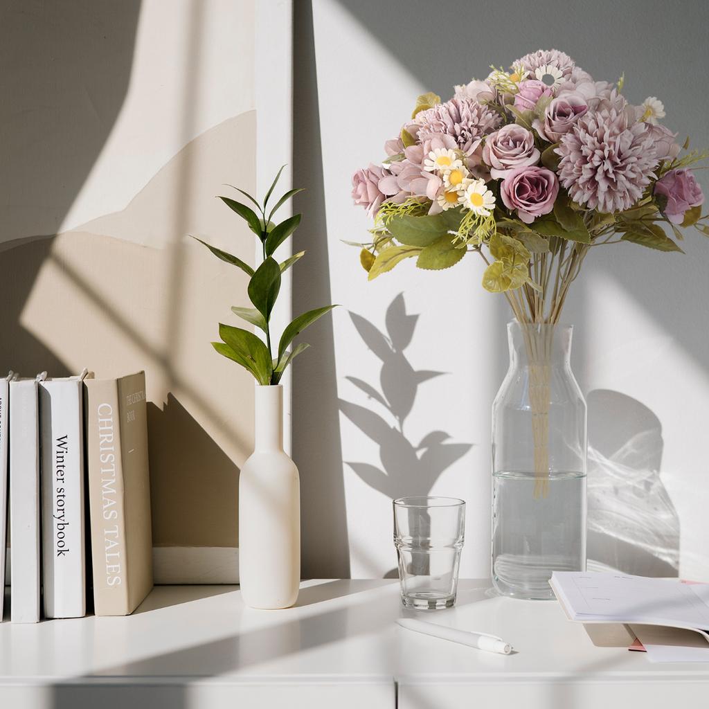 4 шт. поддельные гортензии розы искусственный шелковый букет ромашек осенние украшения для кухни, дома, сада, стола, центральные детали, декор