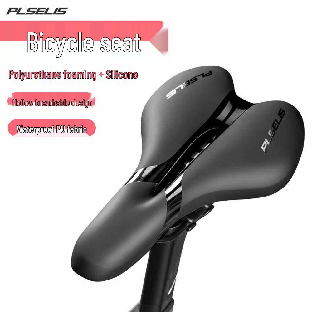 PLSELIS Breathable Non-slip Shock-Absorbing Wide Silicone Bike Saddle