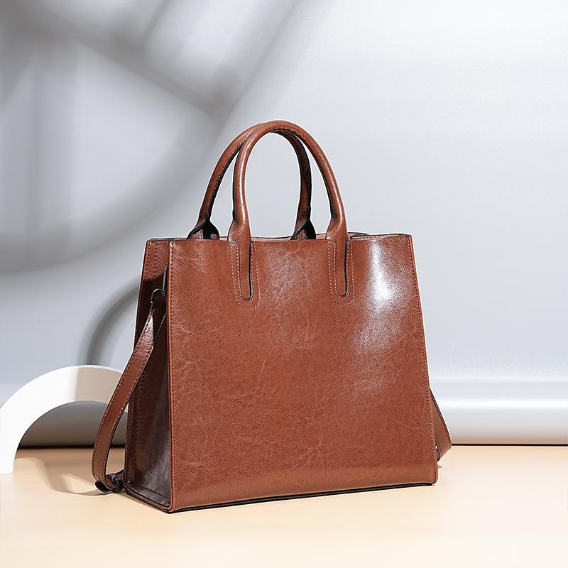 Женская наплечная сумка большой вместимости, кожаная сумка-шоппер