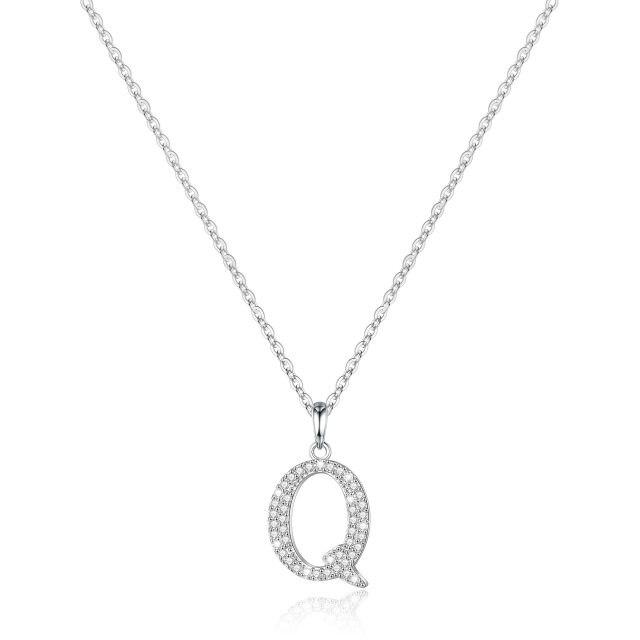 Sufair стерлингового серебра 925 пробы с кубическим цирконием, первоначальное имя, подвеска в виде буквы, ожерелье для женщин, цепочка, подарок на годовщину свадьбы, дня рождения