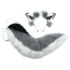 Fox Ears Tail Set Cosplay Goods Fox Ears Headband Wolf Halloween Disguise Wolf Ears Costume Unisex Cultural Festival Cosplay Accessories [Ahegao]