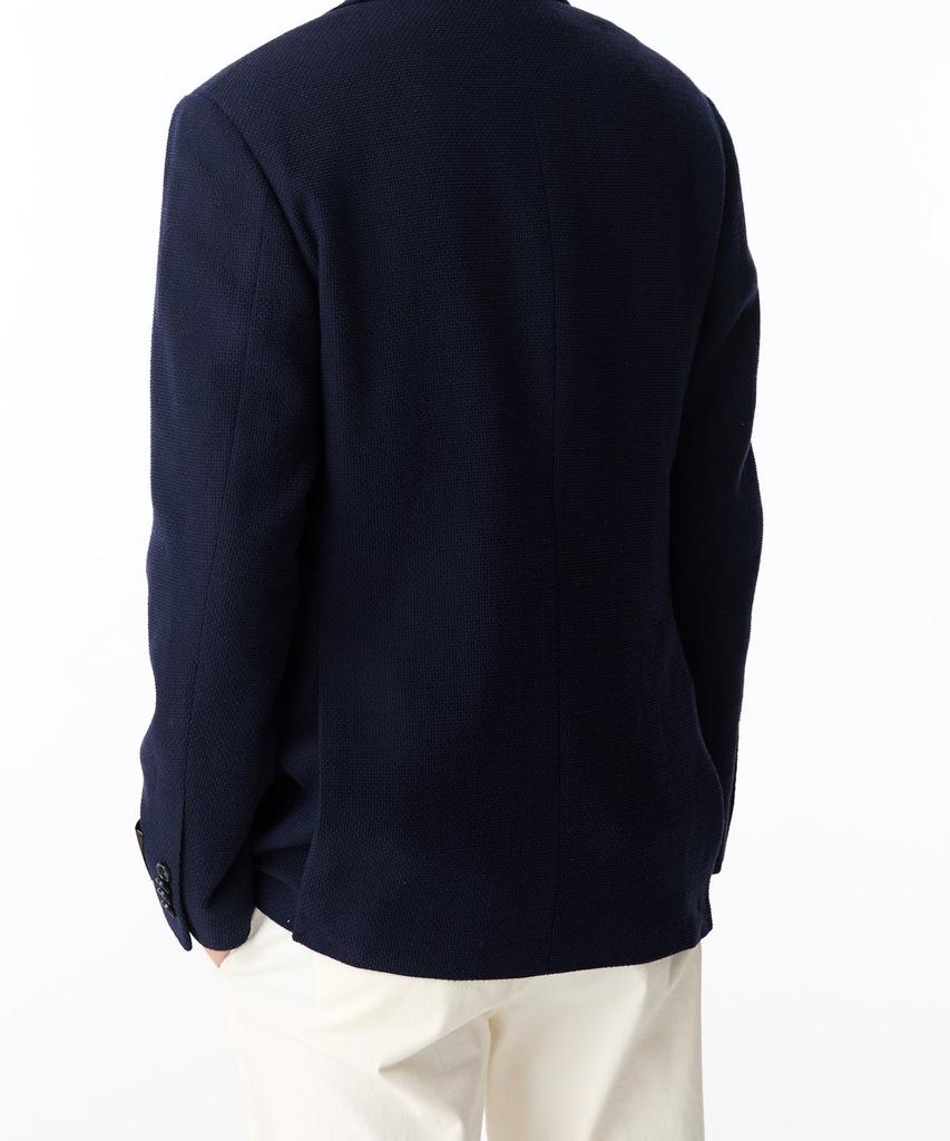 Man On The Boon Notched Lapel Wool Blend Single Jacket_Navy 4714302003