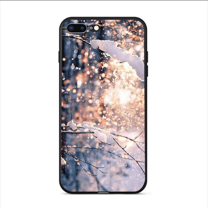 Твердый чехол для телефона для iPhone XS 11 Pro Max 13 12 Mini Мобильная накладка SE 2020 6S 6 7 8 Plus 5S 10 X XR Зимний пейзаж Чехол Coque