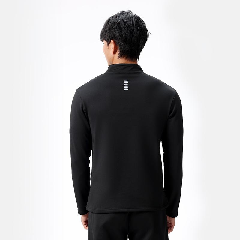 Мужская одежда с длинными рукавами, быстросохнущая, для занятий фитнесом на открытом воздухе, футболка, высокоэластичная, спортивная футболка с полумолнией