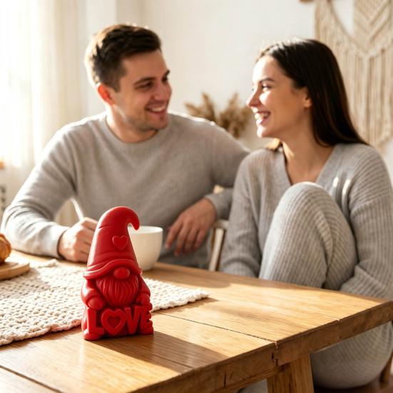 Durable Home Interior Ornaments Faceless Love Gnome Figurine, 3D Printed Valentine's Day Desktop Decor, Small Tabletop Sign Romantic Couple Gift, Cute