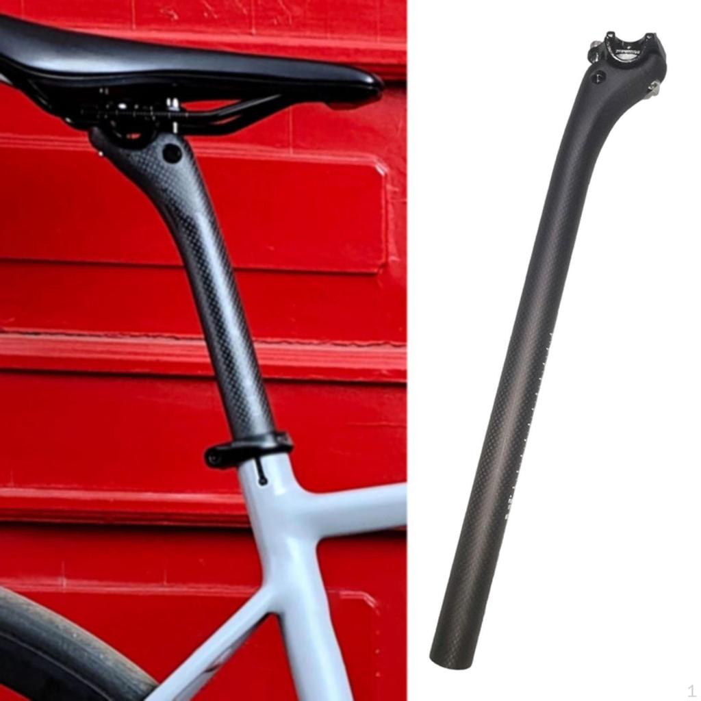 Велосипедный карбоновый подседельный штырь Подседельный штырь BMX со смещением волокна Сверхлегкая велосипедная трубка, матовая