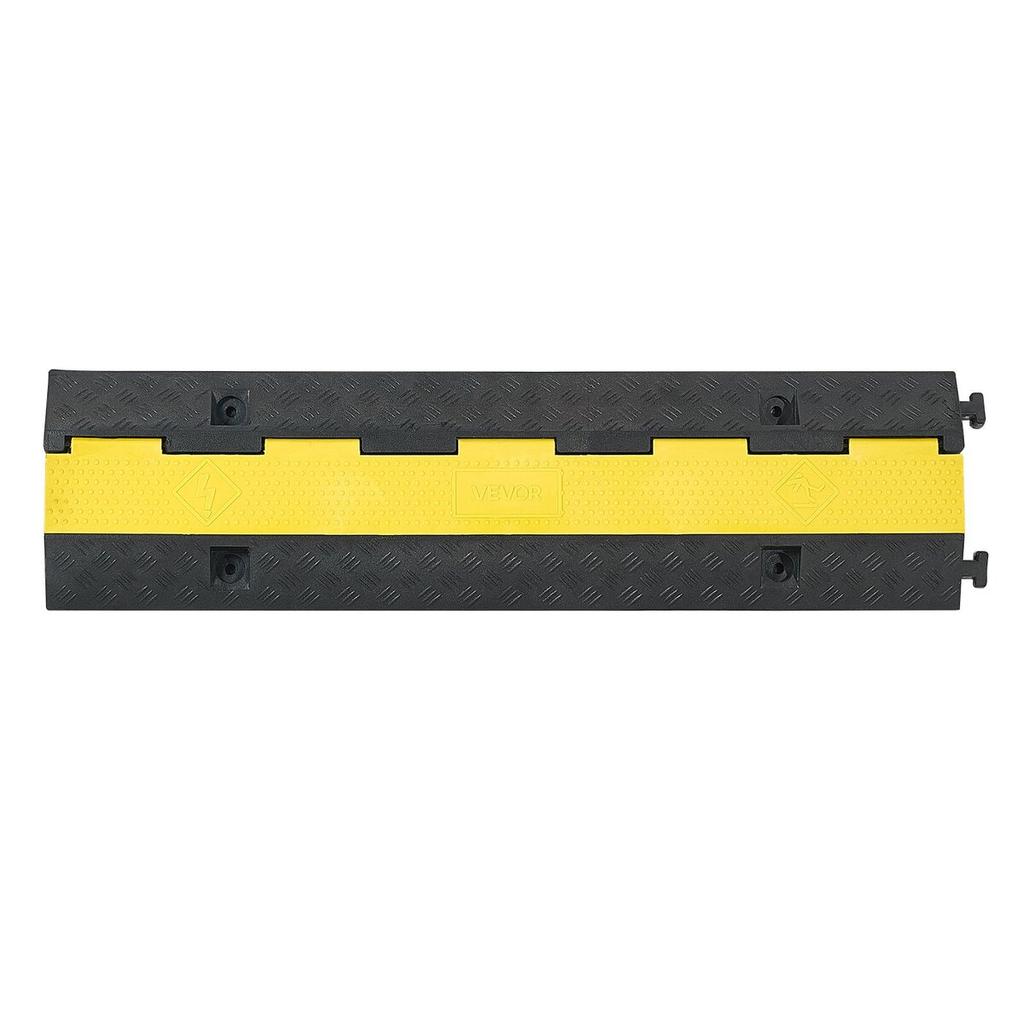 Cable Protector Ramp, 9,979 kg/axle Capacity, 1 Channel Heavy Duty Rubber Cord Hose Wire Cover, 70 x 50 mm Channel, Traffic Speed Bump with Flip-Open