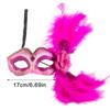Feather Masquerade Mask with Flower for Women, Masquerade Half Face Mask Feathered Eyemask for Halloween Party Dress up