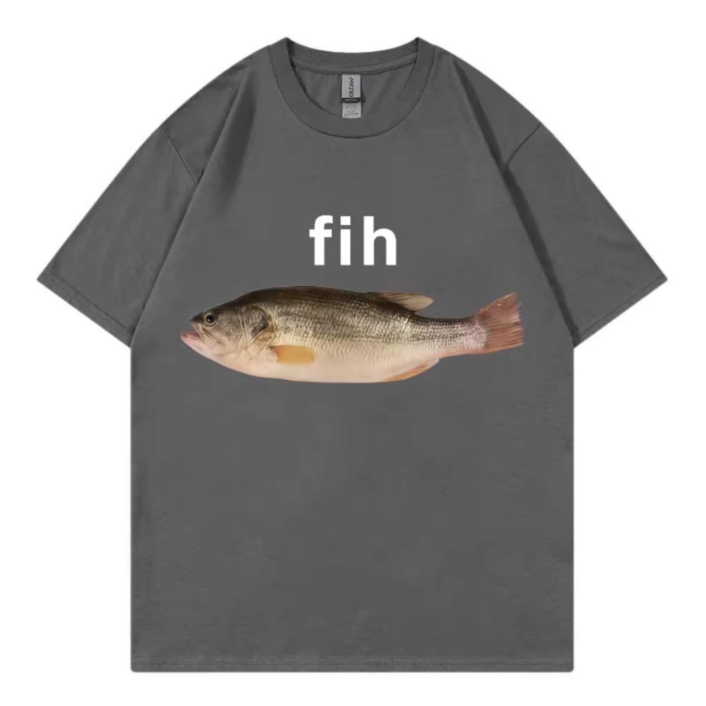 Funny Fih Fish Meme Tshirts High Quality Fashion Short Sleeve T Shirts Men Women Casual Loose Cotton Tshirts Summer Streetwear