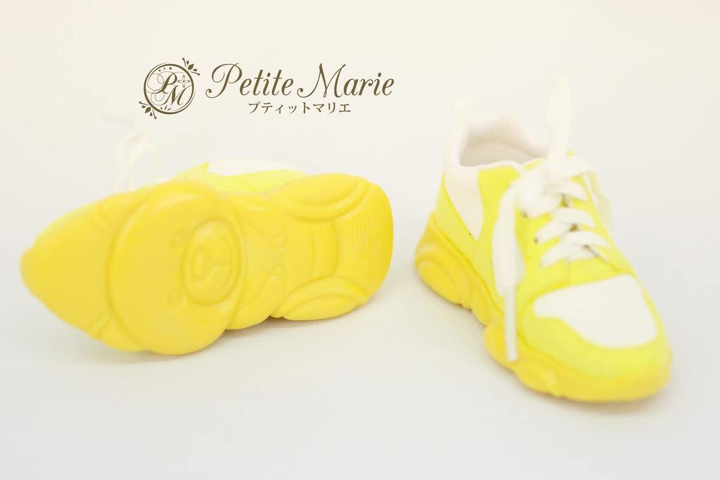 [Petite Marie] Кроссовки, подходящие для кукол 13 DD, Желтые, Подошва в виде лапы медведя, Обувь для кукол 60 см, Кроссовки, Обувь для BJD-кукол [Petite Marie] [№0140]