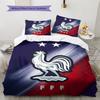 France National Football Team Pattern Bedding Quilt Set  Home Decoration  Gift (1 * duvet cover + 2 * pillowcase  without core)