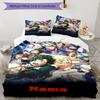 3 шт. Постельное белье с индивидуальным именем My Hero Academia, Застежка на пододеяльнике, Включает 1 пододеяльник и 2 наволочки, Мягкое и удобное для всех сезонов.