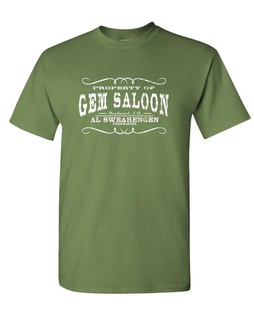 Gem Saloon Security Deadwood Swearengen Западная хлопковая унисекс футболка