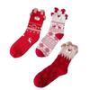 3/6 Pairs Christmas Socks Moisture Wicking Women Multi-Color Deer Stockings Cute Christmas Stockings Cartoon Design