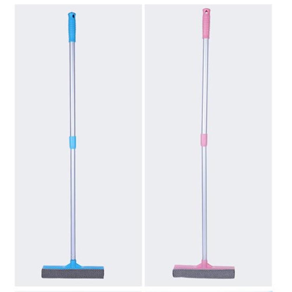 Window Cleaner with Retractable Handle Glass Doors Mirrors Natural Rubber Scraper Adjustable Length Window Wiper