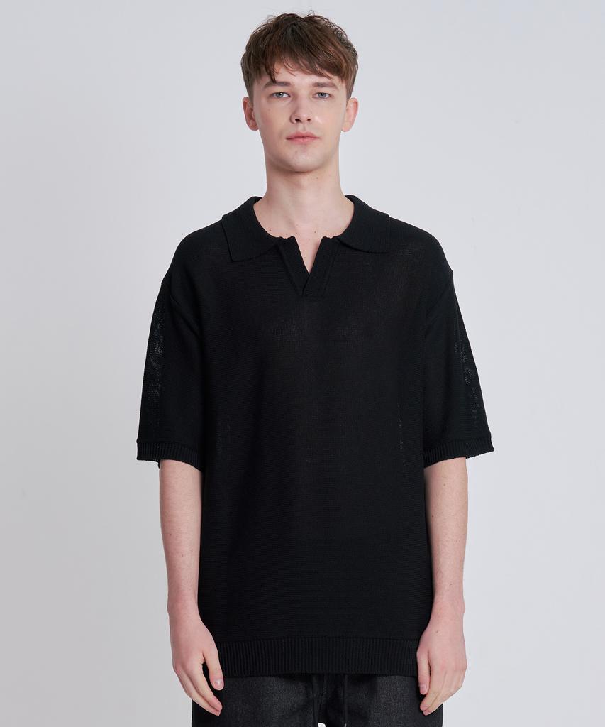 ZENSAI Black Polo Knit