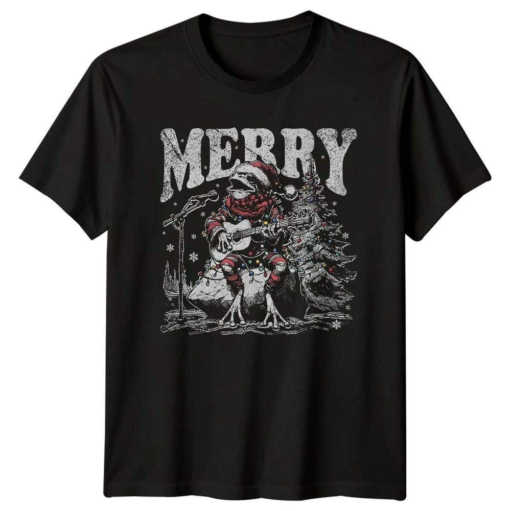 Merry TShirt Novelty Amphibian Holiday Christmas Gift For Him And Her