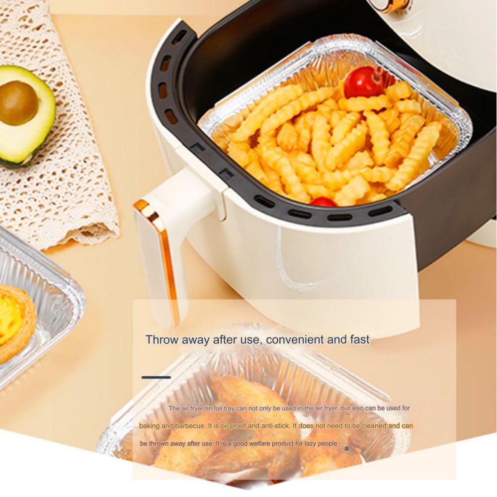 20CM Air Fryer Aluminum Foil Pan Square Oven BBQ Tray Kitchen Supplies Kitchen Baking Tool