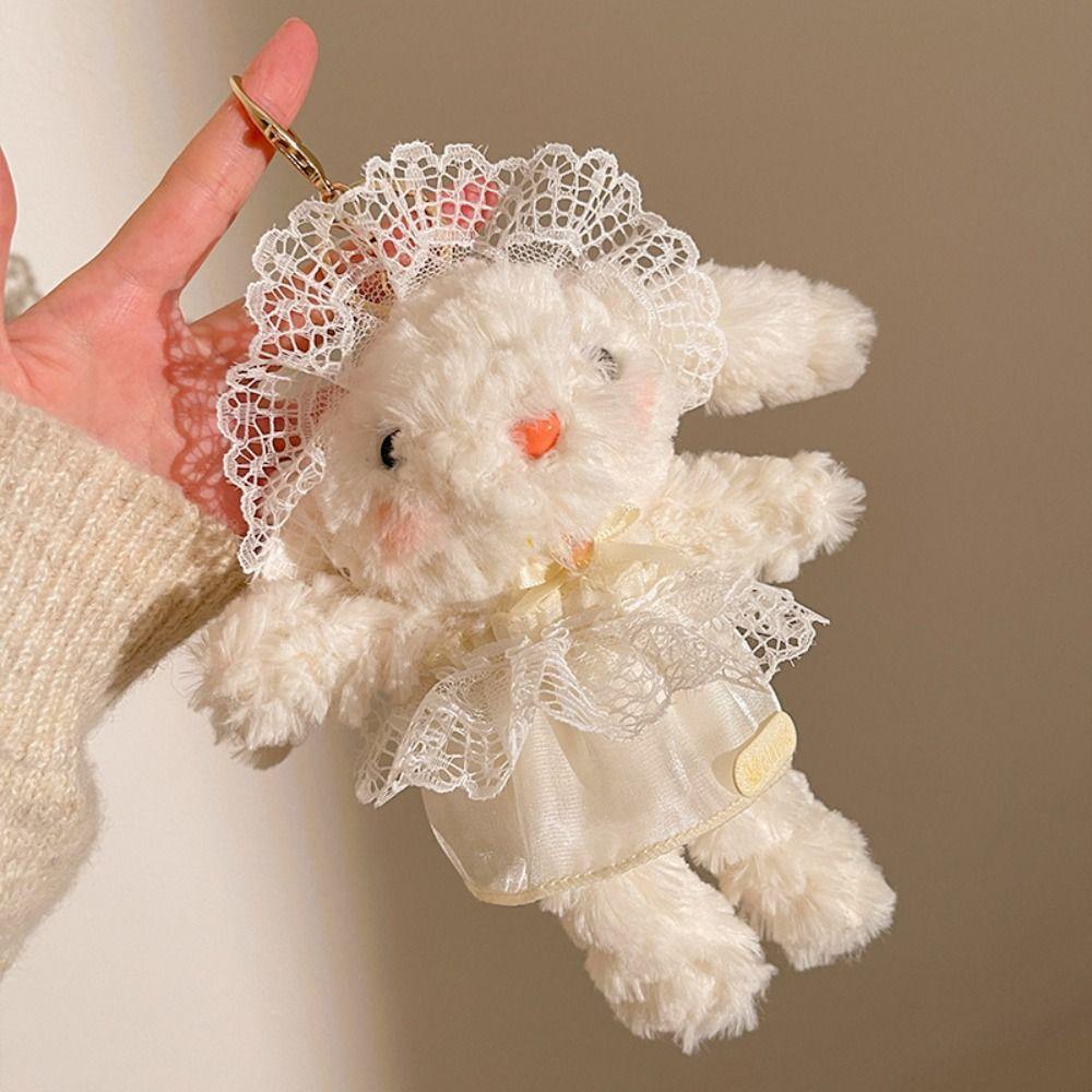 Fluffy Plush Rabbit Doll Pendant Cute Design Rabbit Plush Ornament Gift for Her