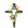 12Inch Easter Wreath With Colorful Eggs, Cross Easter Egg Wreath Artificial Flower Wreath For Front Door Wall Easter Decorations