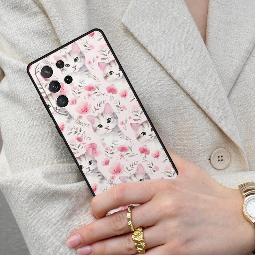 Милый Чехол для Телефона с Котенком Американской Короткошерстной Кошки для Samsung Galaxy S26 Ultra S25 S24 S23 S22 S21 S20 Note10