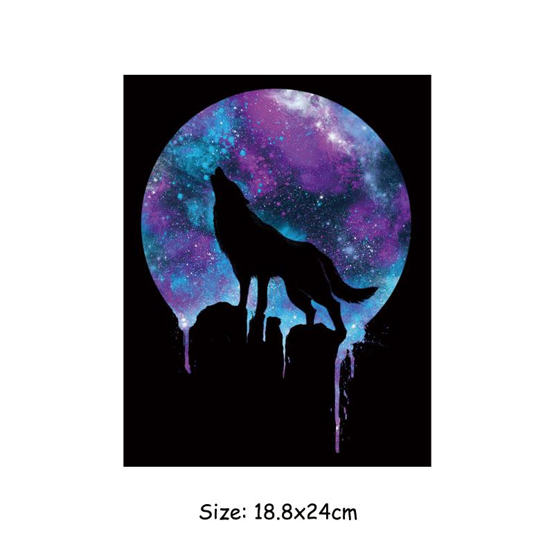 Cartoon Animal Diy Patch Iron On Clothes Jeans Fashion Diy Accessory Sticker Heat Press Appliqued Thermal Patch Wolf Lions Dog