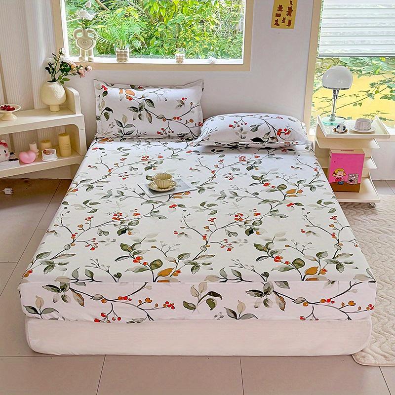 3pcs Print Bedding Set, Soft and Comfortable, Suitable for Bedroom, Guest Room One Fitted Sheet + Two Pillowcases, No Core