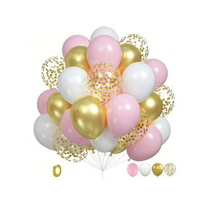 20 шт.-12 дюймов розово-золотистые разноцветные шары-конфетти, жемчужно-белые латексные шары, украшения для свадебных вечеринок, дней рождений