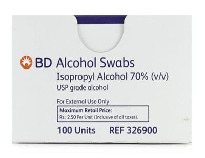 BD Alcohol Swab 100 COUNT СДЕЛАНО В США