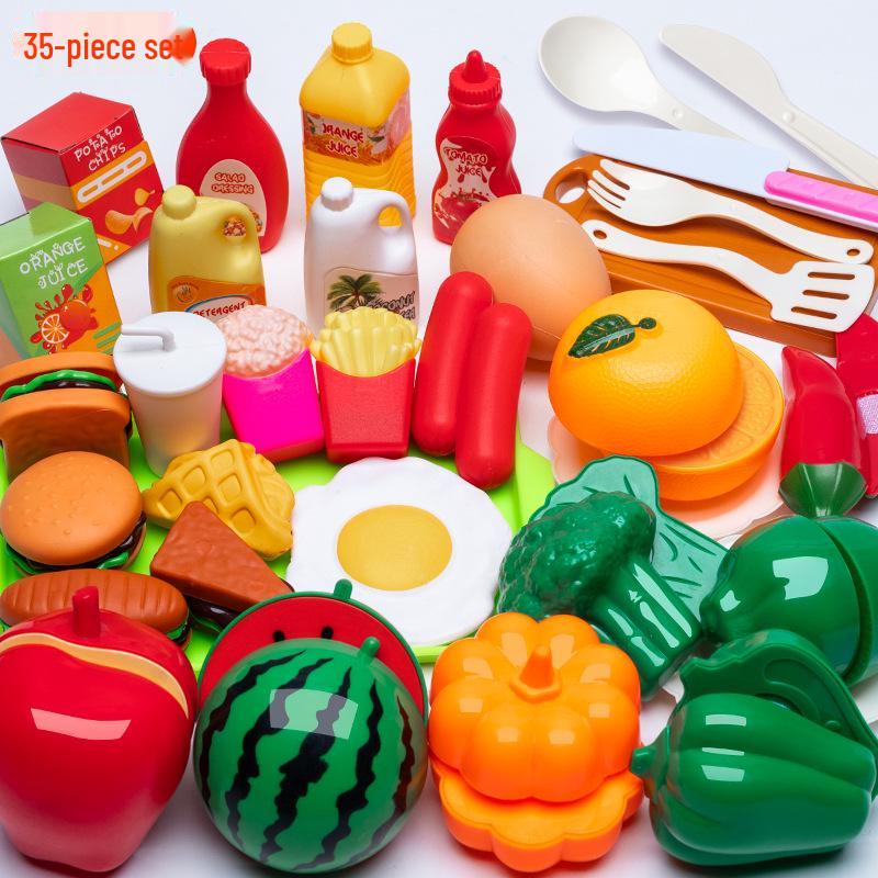 Kids' Pretend Play Kitchen Set: Cookware & Cutting Toys for Boys & Girls