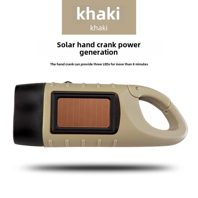 Germany Export Outdoor Solar & Hand-Crank Rechargeable Multifunction Flashlight