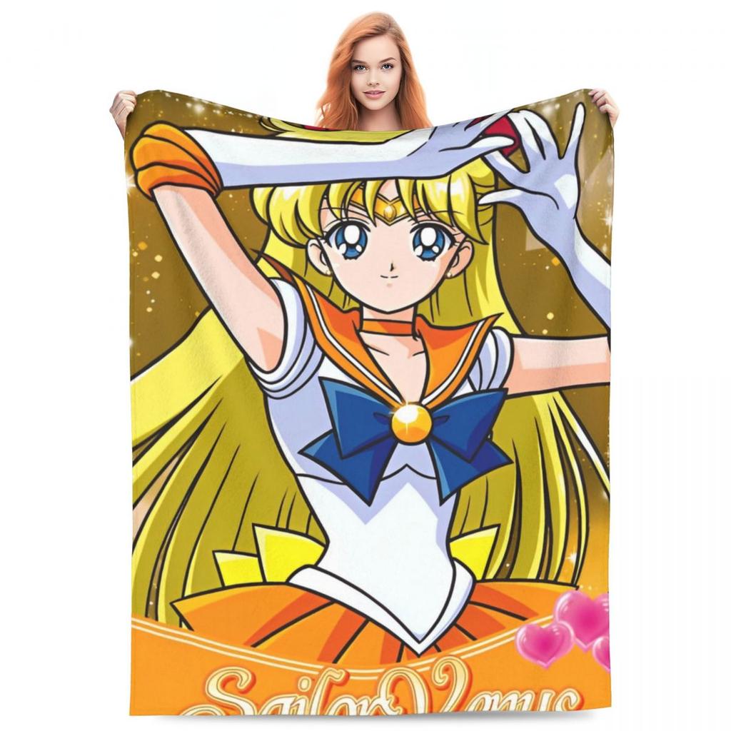 S-Sailor M-Moon Anime Blanket Quality Warm Throw Blanket Winter Picnic Outdoor Comfortable Bedspread