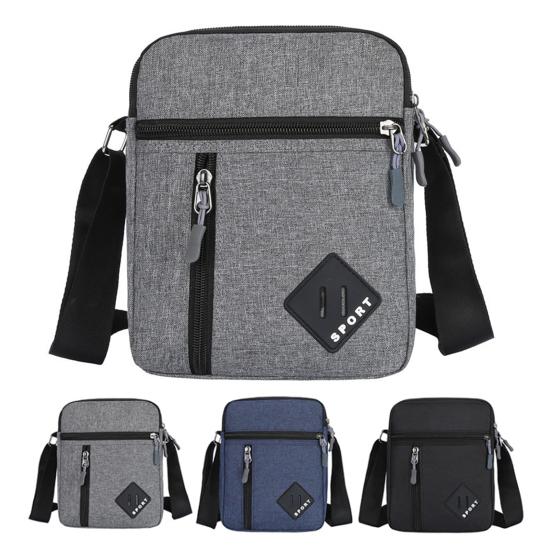 Men Messenger Bag Adjustable Strap Large Capacity Sling Pack Multi Pockets Waterproof Crossbody Shoulder Bag Satchel