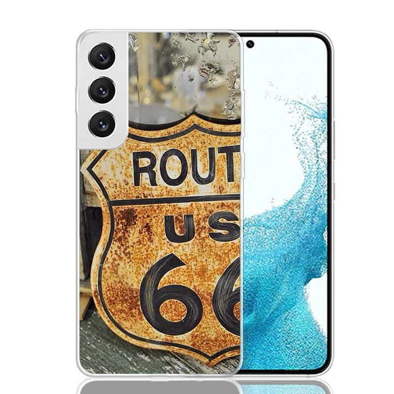 America Route 66 Phone Case For Samsung Galaxy S26 S25 Edge S24 S23 FE S22 Ultra S21 Plus S20 + Fundas Cover Coque Galaxy S25 S2