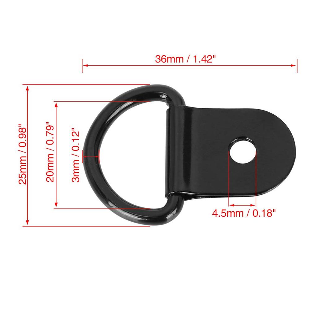 XAUTOHAUX крепежное кольцо для прицепа, D-образное кольцо, фиксированный якорь для автомобиля, грузовика, прицепа, автофургона, лодки, железо, нержавеющая сталь, черный цвет, 20 шт.