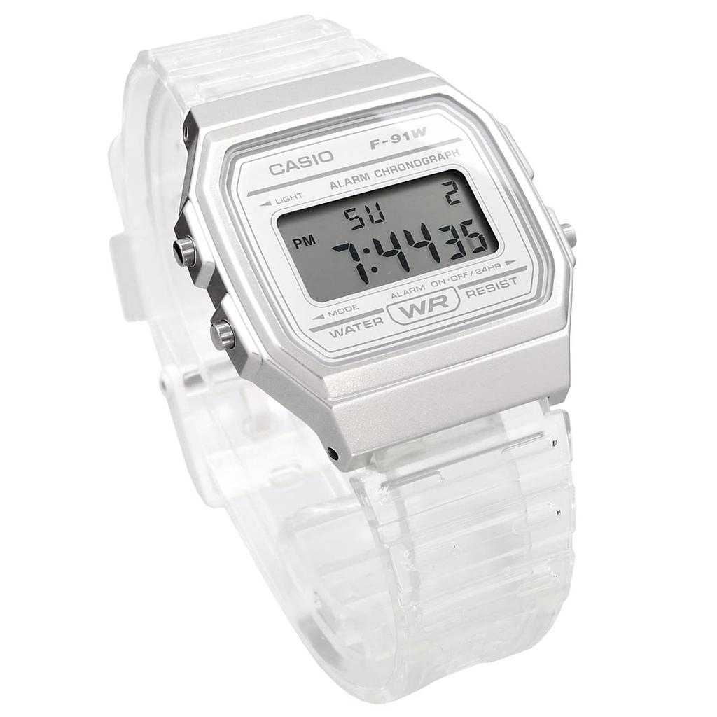 Casio Digital Watch Quartz Unisex Cheap Casio Clear F-91WS-7 [Item]